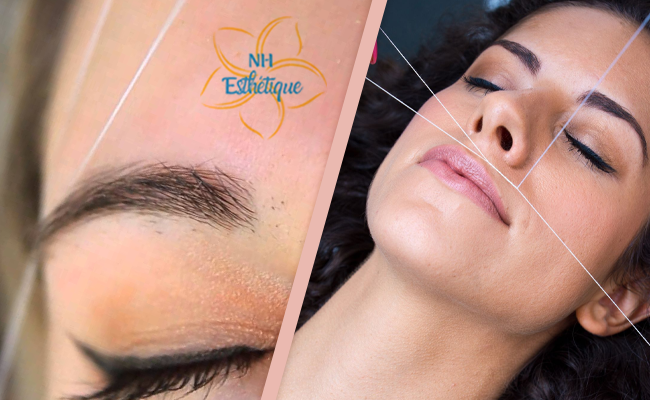 Epilation des sourcils et des lèvres au fil