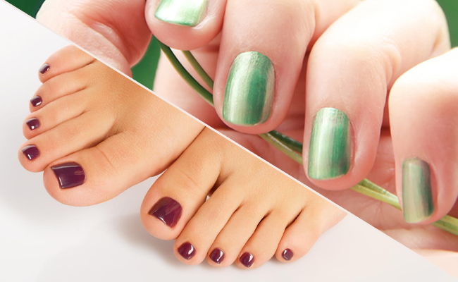 Pose de vernis semi-permanent mains et pieds 